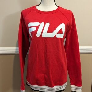 Women's FILA giant bright red logo sweatshirt.  Size large.